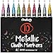Produktbild Chalkola Kreidestifte für Tafel Abwaschbar | 10 Metallic Stifte mit 3mm Umkehrbarer Spitze | Kreide Stift für Fenster, Tafel, Whiteboard & als Glasstift. Chalk markers für Erwachsene & Kinder
