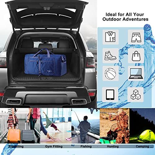 Image of Woogwin Travel Duffel Bag Large Foldable Waterproof Overnight Bag for Beach Swim Bags Pool Sports Gym