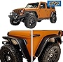 EAG Fender Flares Set of 4 with LED Amber Side Marker Flat Style Fit for 18-21 Wrangler JL 2 Door & 4 Door Unlimited Models