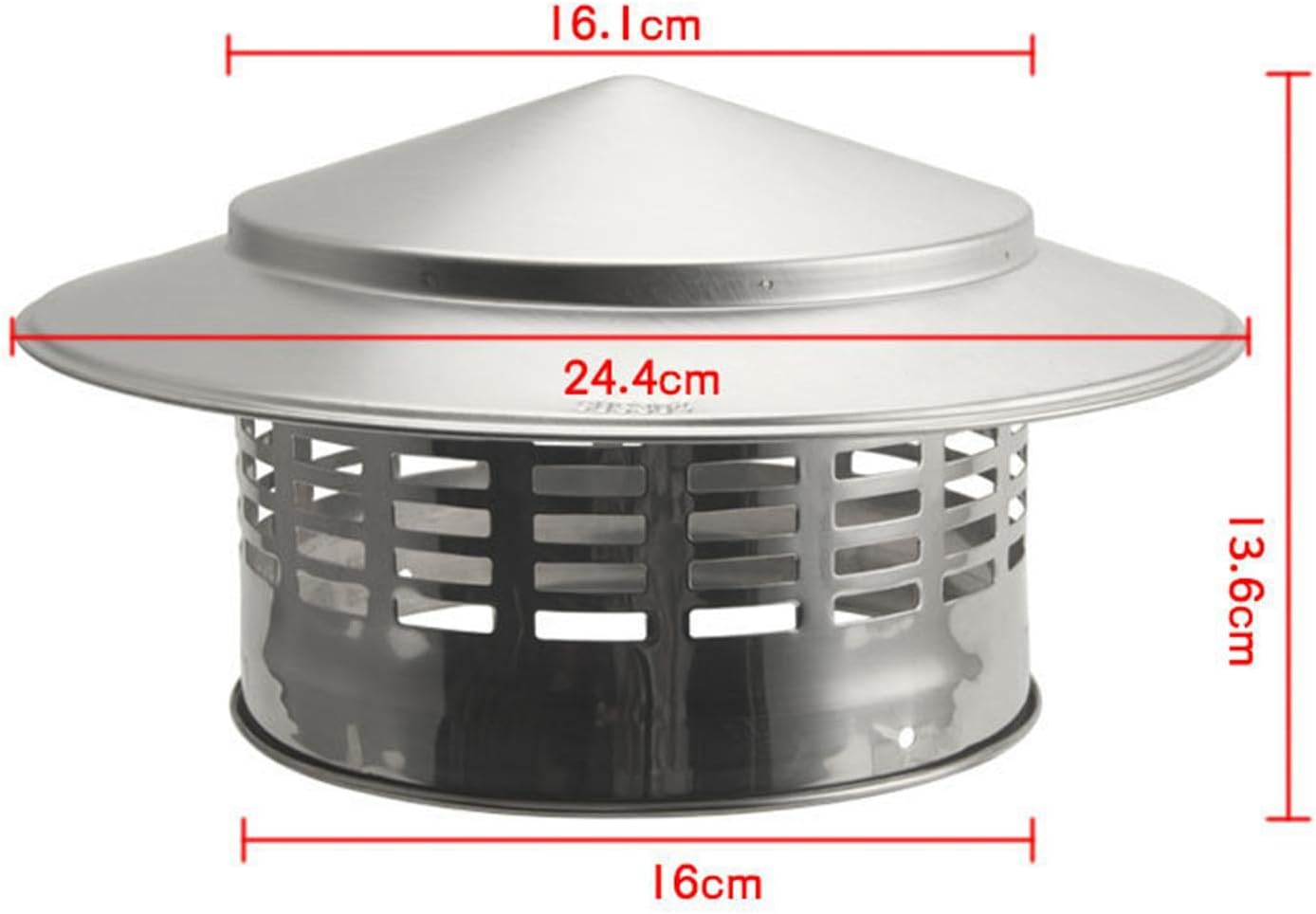 Roof Vent Cap Chimney Rain Cap Protector Easy Install Chimney Flue Cowl Pipe Exhaust Pipe Chimney Flue Cover Stainless Steel, Inner Dia 160mm