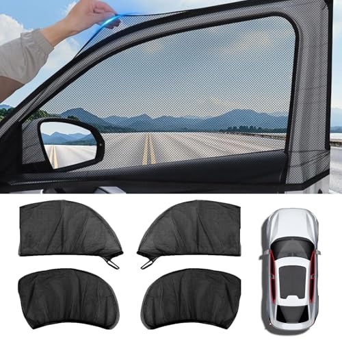 4Pcs Car Window Sun Shades for Kia Carens Clavis IV 2025, Side Window Mesh Automotive Sunshade Netting Breathable UV Protection Privacy Shield Screen Covers
