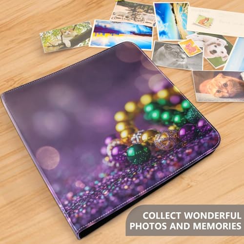 Álbum de Fotos Scrapbook Adhesivo DIY 3 Anillos Carnaval Mardi Gras Luminoso 40 Páginas 8x10 para Recuerdos miniatura 5