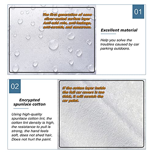 Keyoog 6-Layer Full Car Cover Is All-Weather Waterproof, Universal In All Seasons, Snow Prevention, Rainproof, Acid Rainproof, Sunscreen, Ultraviolet-Proof, Applicable To Suv And Mpv (Up To 180") #TOP6