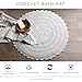 DII Crochet Collection Reversible Bath Mat, Small Oval, 17x24, White