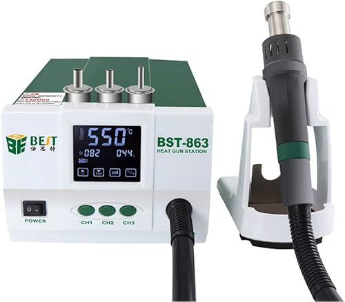 Miniatura 5 de Estación de desoldadura profesional de 1200 W 110 V con control inteligente de pantalla táctil y pantalla LCD de temperatura constante, perfecta