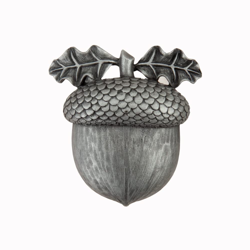 Bouton de placard en étain antique Acorn fait main pour meuble de prestige