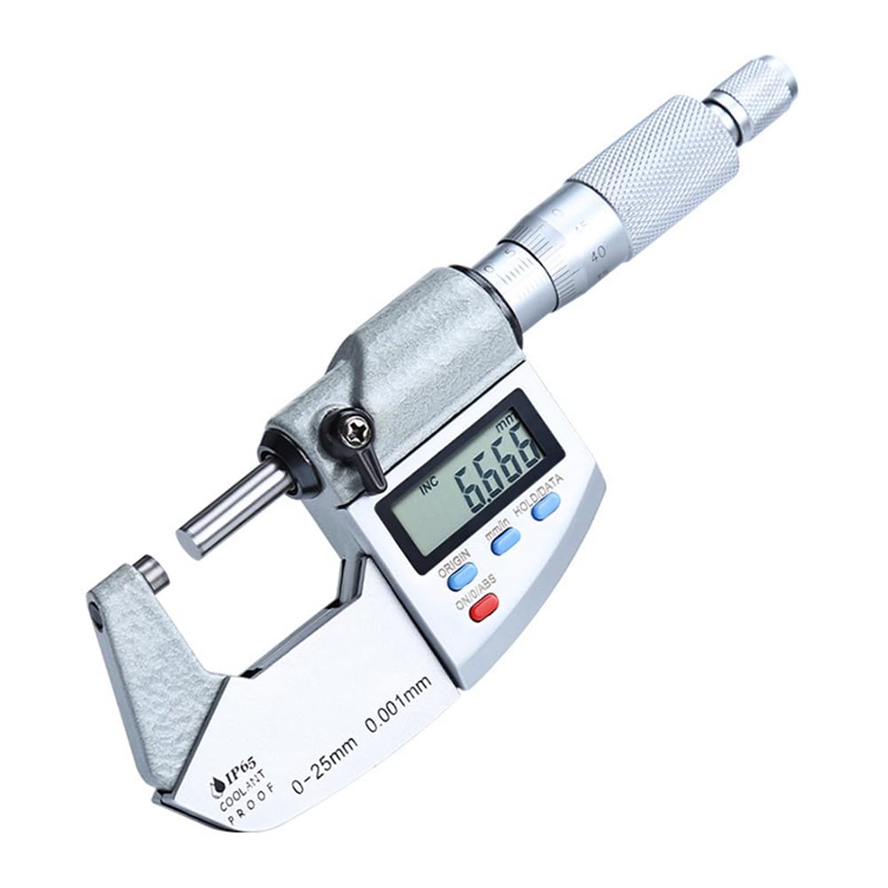 Vjsujehgy Digital Display 0.001mm Micrometer IP65 Waterproof Electronic Digital Caliper Gauge 25mm-50mm