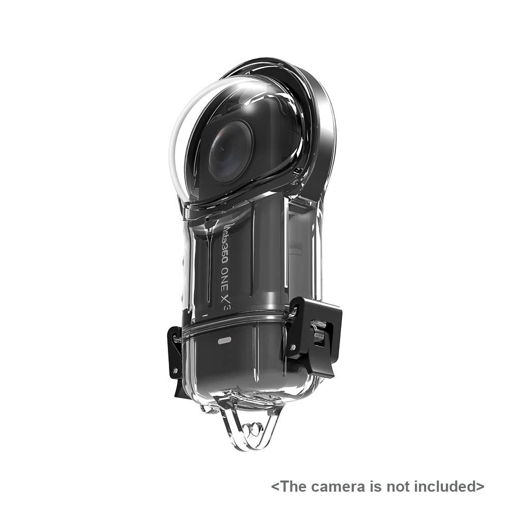 Panoramic Sports Camera Diving Case, Waterproof Housing, Clear PC Material, Up to 50M Depth Waterproof with Silicone Lens Cap for Action Camera Accessories