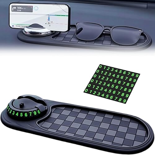 Antirutschmatte Auto, Silikon Auto Antirutschmatte Handy, Multifunktionaler Handyhalter, 360° Drehbar Anti Rutsch Armaturenbrett Matte mit Parknummer Autodekorationen (A) Antirutschmatte Auto, Silikon Auto Antirutschmatte Handy, Multifunktionaler Handyhalter, 360° Drehbar Anti Rutsch Armaturenbrett Matte mit Parknummer Autodekorationen (A)