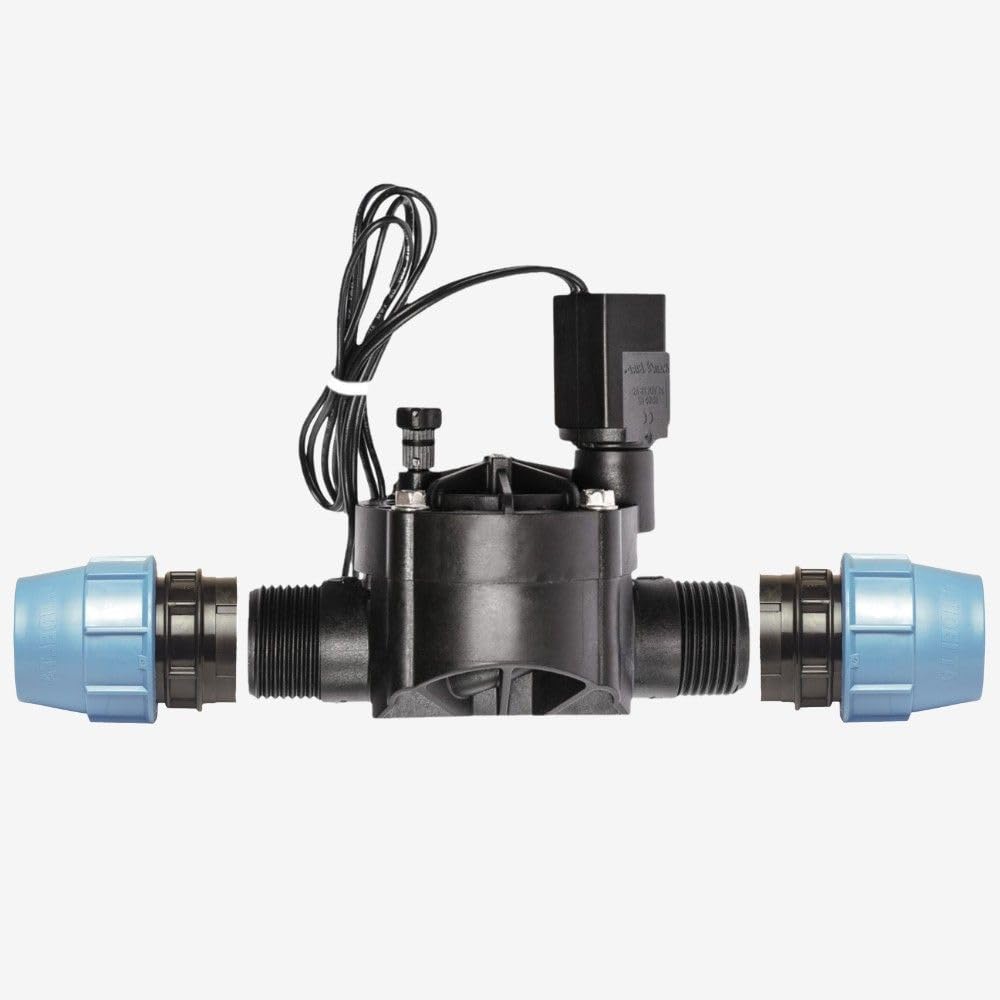 SET - Magnetventil 100 HV 1" AG/AG mit 2x PP-Kupplung 32mm x 1" IG