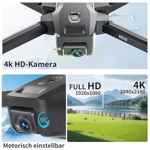K610 GPS Drohne mit kamera 4K S0NY IMX SD Card Professional Drone für Erwachsene,4K RC AIdrones Auto Return Home,unter 249g,GPS Drohnen mit Bürstenlosem Motor,Follow Me,Point of Interest für Anfänger – Bild 5