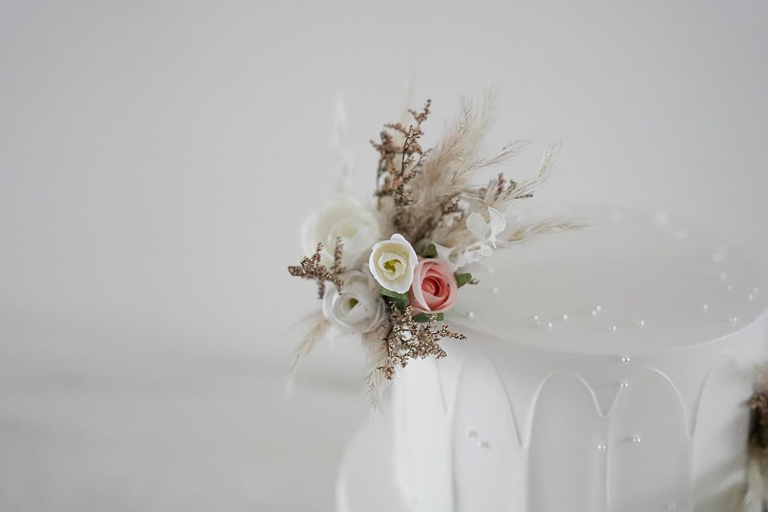 A Set Wedding Cake Topper, Floral Cake Decoration, Cake Topper Flowers, Pampass Cake Flowers, Rustic Wedding, Boho