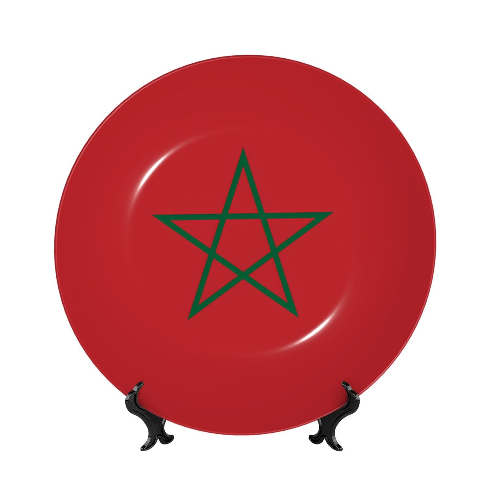 Drapeau du Maroc en porcelaine anglaise de 25 cm élégance royale pour salon