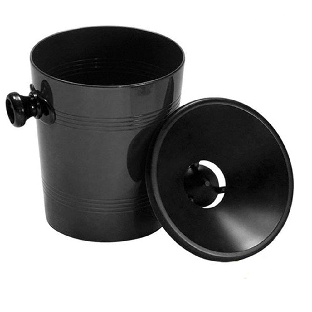 Crachoir en plastique noir 1.2 Lt avec couvercle cône anti-éclaboussures Cone 12 black