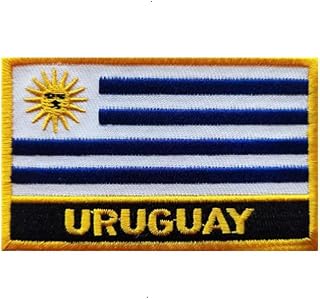 Uijokdef 1 PCS Uruguay Flag Patches Iron On or Sew On Embroidered Tactical Military National Uruguay Patch