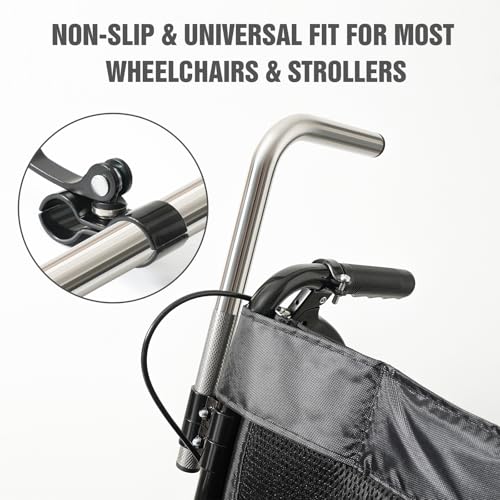 Image of Push Wheelchair Handle Extender (300lbs Weight Capacity), Universal Wheelchair Accessories - Extendable Handle, Adjustable Extender for Adults