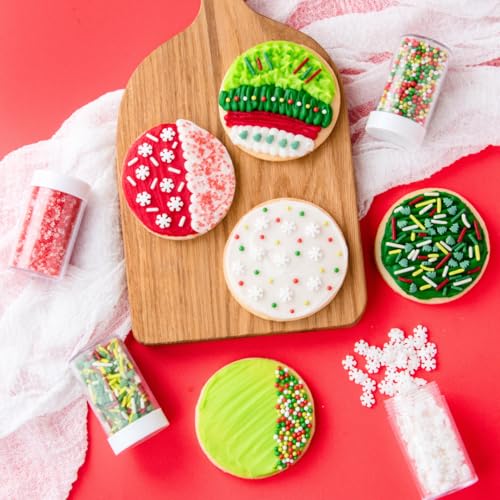 Image of Sweets Indeed Sprinkles, 4 Pack, Edible Sprinkle Mix, Perfect for Cake Decorations, Baking, Ice Cream, Cookies, Cupcake Topper (Dye Free Holiday)