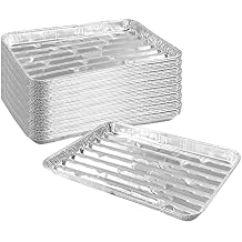 40 Pack Disposable Aluminum Broiler Pan 13 x 9 x 1 inch Aluminum Foil Grill Pans, Disposable Foil Baking Sheet Pans for Oven, Baking, BBQ, Takeout