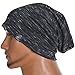 Zs Mens Diagonal Thin Slouch Summer Beanie Cap Hat B073 (B079-Black)