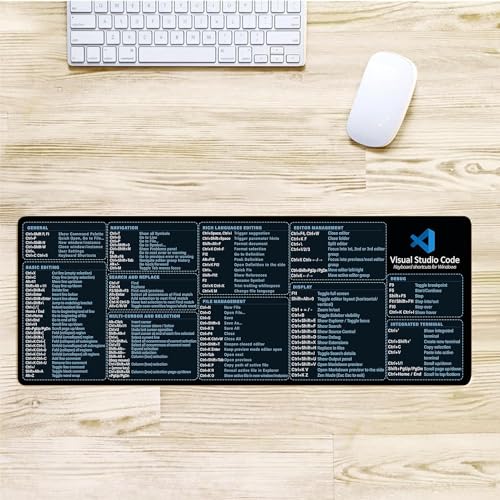 Image of Visual Studio Code Shortcuts Mouse mat for Designer, Quick Reference Guide, Cheats Sheet Mouse Pad, Office Supplies Keyboard Tips Gifts for Beginner Photographers Gifts Mouse pad KMH