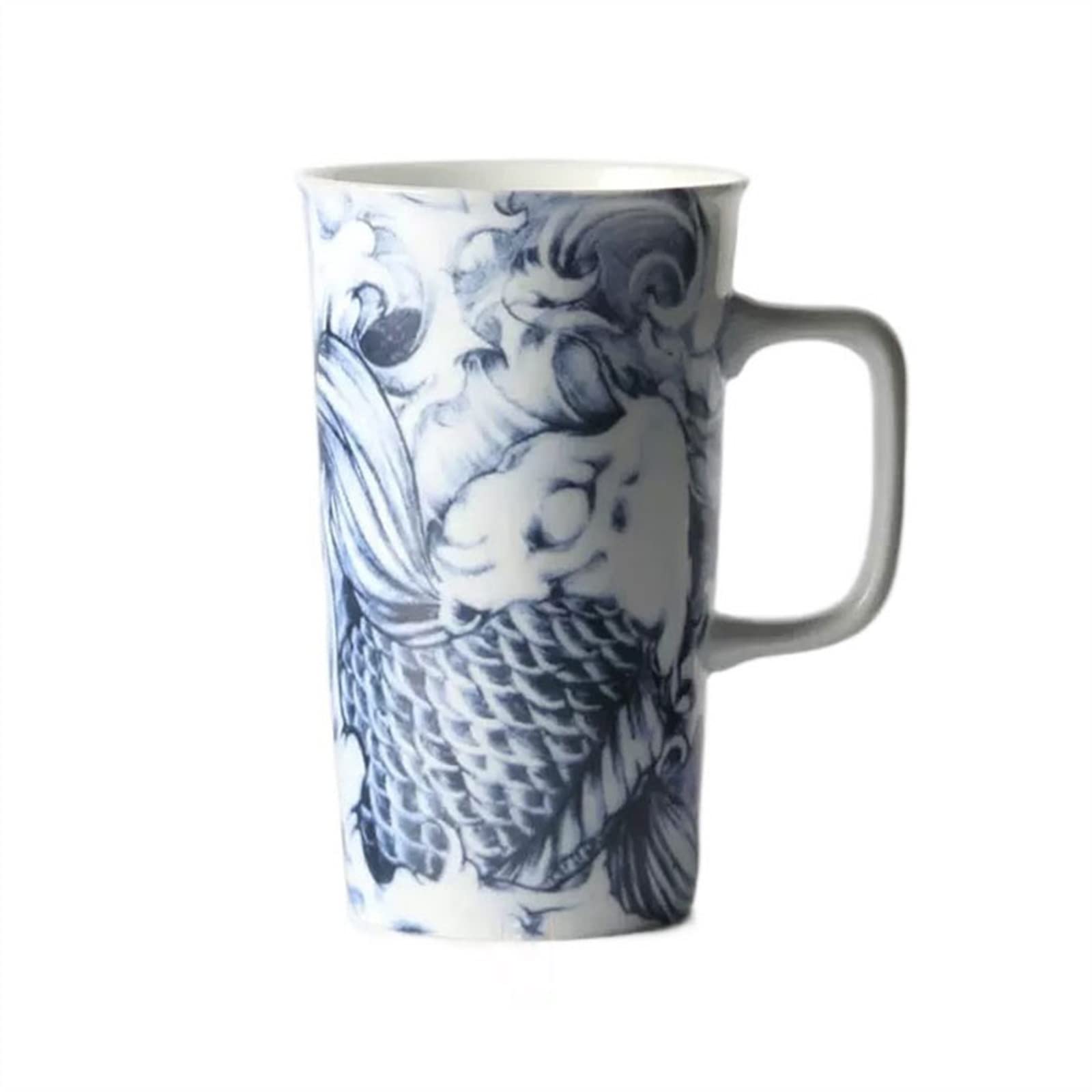 Akcesoria wędkarskie 500 ml kubek o dużej pojemności, ceramiczny kubek do picia, śniadanie rodzinne, kubek na mleko pudełko na małe części (kolor: A)
