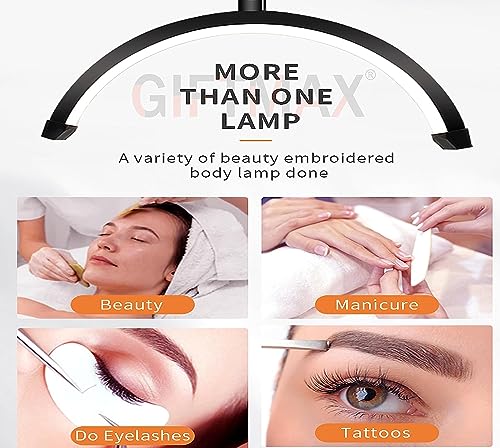 Image of GIFTMAX Half Moon Light for Makeup, Tattooist, Massage, Skin Care, Beauty LED Lamp Aluminum Alloy Shell LED Eyelash Light 110V /240V (Black)