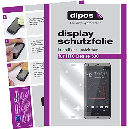 dipos I 2X Schutzfolie klar kompatibel mit HTC Desire 530 Folie Bildschirmschutzfolie