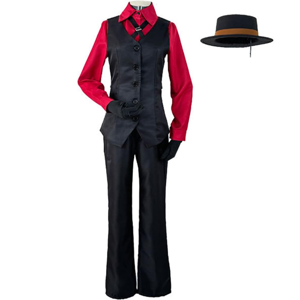 Anjinguang Nakahara Chuuya Cosplay Costume Red Shirt Waistcoat Hat Anime BSD Nakahara Chuuya Uniform Halloween Carnival Cosplay Outfits