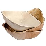 CaterEco 4.25-inch Square Palm Leaf Bowl Set (50 Pack) | Ecofriendly Disposable Dinnerware | Heavy Duty Biodegradable Party Utensils for Wedding, Camping & More