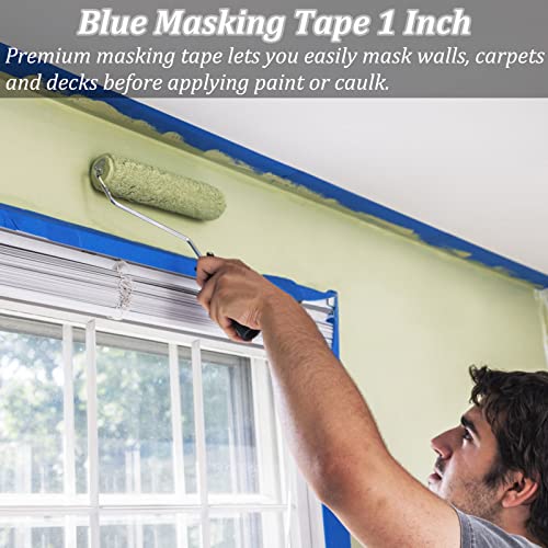 Blue Painters Tape, Masking Tapes, Premium Painter's Tape (88yd=4Rolls*0.94in*22yd), Adhesive Paint Tape for Wall Painting, DIY Artist Craft Arts, Decoration, Drafting, No Residue,Easy Removal - Image 7