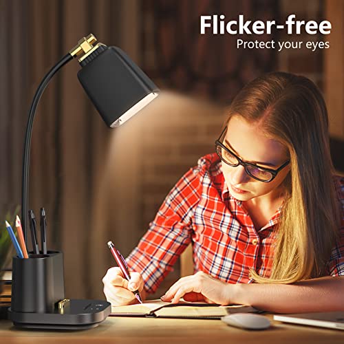 Image of LED Clip-On Study Lamp for Study Room with 3 Light Modes & 10 Brightness Levels | Flexible Gooseneck Desk Light | Eye Protection USB Study Lamp for Students, Table & Bed (Main)