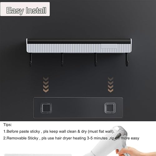 Miniatura 15 de Organizador de ducha montado en la pared, paquete de 2 estantes organizadores de baño, estante adhesivo, organizador de ducha, organizador de ducha