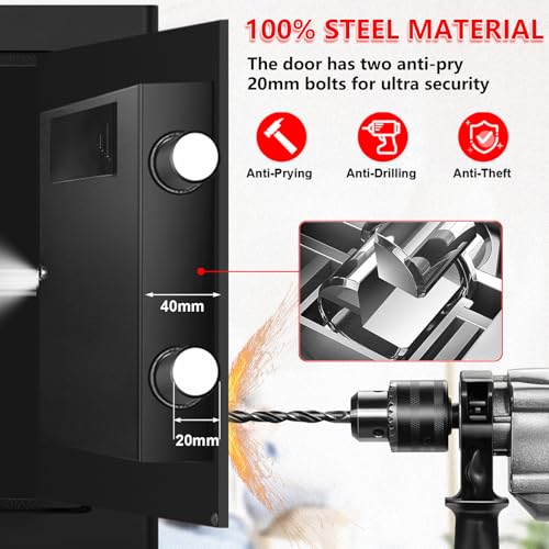Coffre-fort numérique de maison pour argent et objets de valeur compact - 5