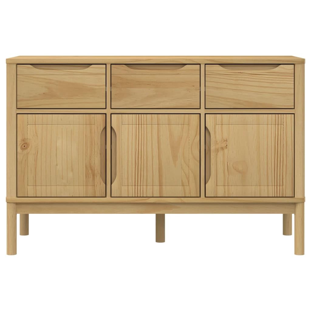 vidaXL Aparador Floro Madera Maciza de Pino marrón Cera 114x43x74 cm, Armario de Almacenamiento, Armario aparador, Armario de Pasillo, Buffet