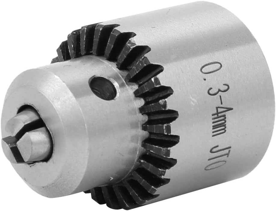 JT0 Taper Mounted Mini Drill Chuck Adapter with Key, 0.3-4mm Clamping Range, Stainless Steel