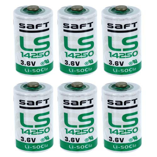 6X Saft Ls14250 1/2 Aa Std 3.6V Lithium Thionyl Chloride Battery For Fleet Monitoring, Tracking Devices For Hunting Dogs, Carbon Monoxide Detectors, Smart Utility Mfg Pn: 700053 Nsn: 6135-01-669-4691 #TOP13