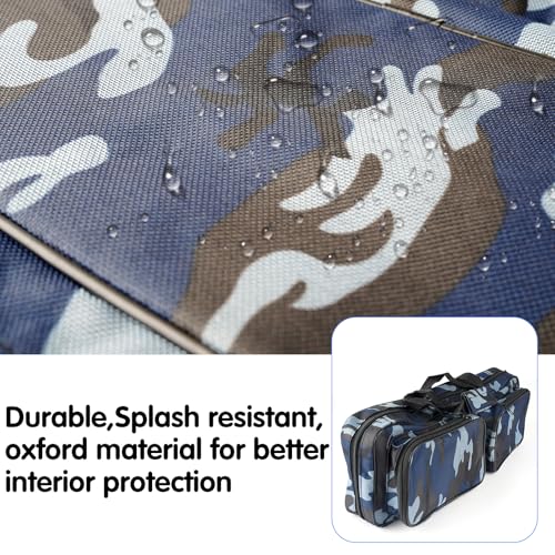 mouhike 17-inch Fishing Tackle Carrier Bag with 2 Front Storage Pockets for Telescopic Rod, Travel Large Capacity Carry Handbag for Collapsible Fishing Tool Accessory - Thumbnail 5
