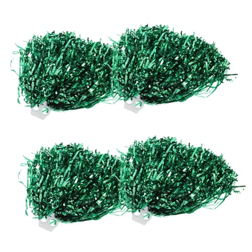 Sosoport Handheld Cheerleading Pom Poms Set 4pcs Silk Flower Balls PVC Cheerleader Accessories for Girls Dance Practice Decor