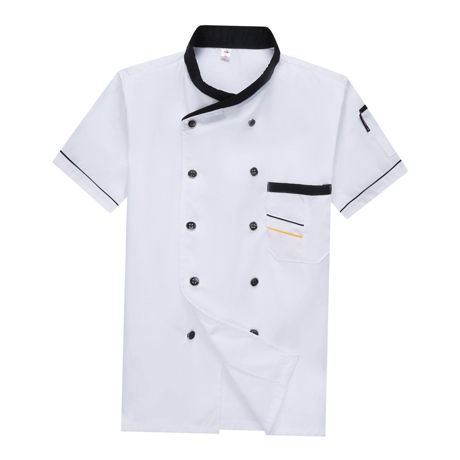Uniforme de chef unisex para camarero, para cocina, hotel, cafetería, talla XL, color blanco