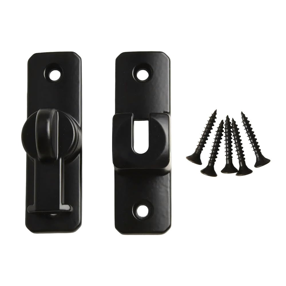 Door Lock, Sliding Door Latch Lock Multicolor Zinc Alloy Home Security(Black)