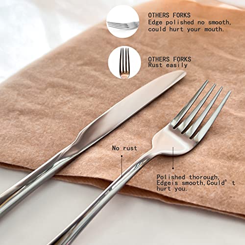 image for LOUVI Stainless Steel 12-Pack Table Dinner Forks Set, Top Food Grade S