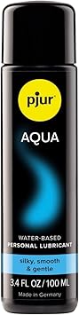 pjur Aqua Water-Based Lubricant, Premium Personal Lube for Men, Women, and Couples, Toy-Safe & Long-Lasting - 3.4 fl oz / 100 ml