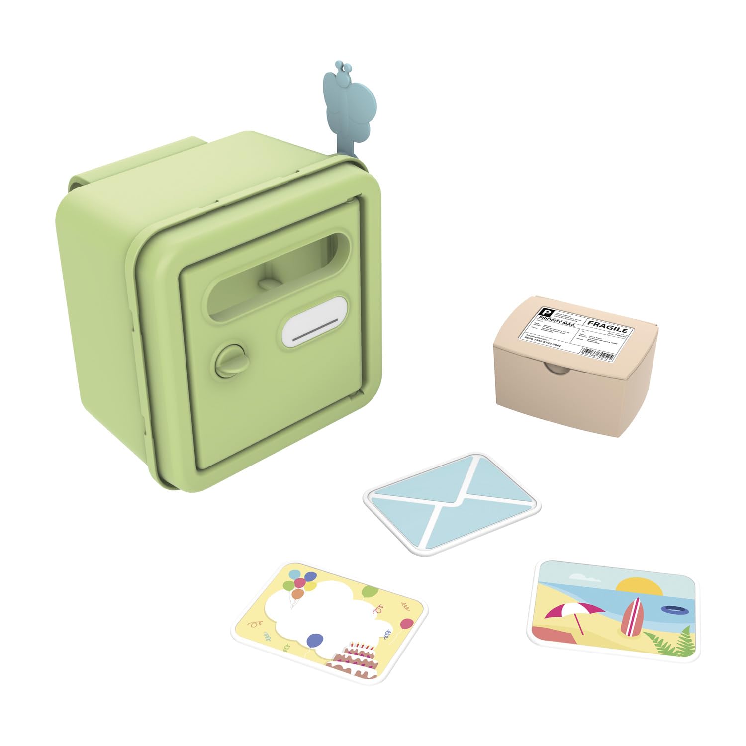 Smoby Life - Boite aux Lettres - Accessoire Maisons - Colis, Carte, Invitation, enveloppe Inclus - Matière Recyclée - A Partir de 2 Ans - Fabrication Française