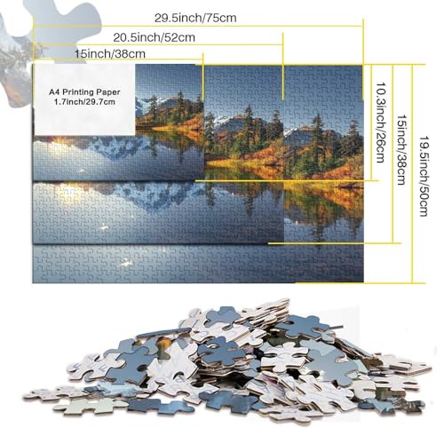 Puzzle de 1000 piezas para adultos con escena de naturaleza y montaña nevada al amanecer 5