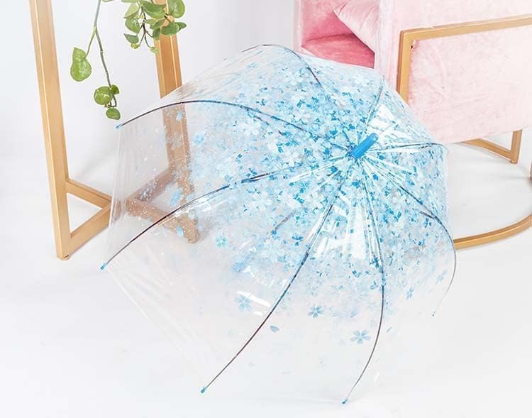 Cherry Blossoms Clear Bubble Umbrella - Transparent Dome Semi-Automatic for Kids, Girls, Boys, Women - Cute Romantic Windproof Wedding Decoration - Image 4