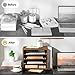 HOOBRO Mail Sorter, Literature Organizer with Adjustable Shelves, Paper Organizer for Office, Home, Wood Countertop Mail Organizer, File Holders, Mails, Magazines, Rustic Brown FG41WF01
