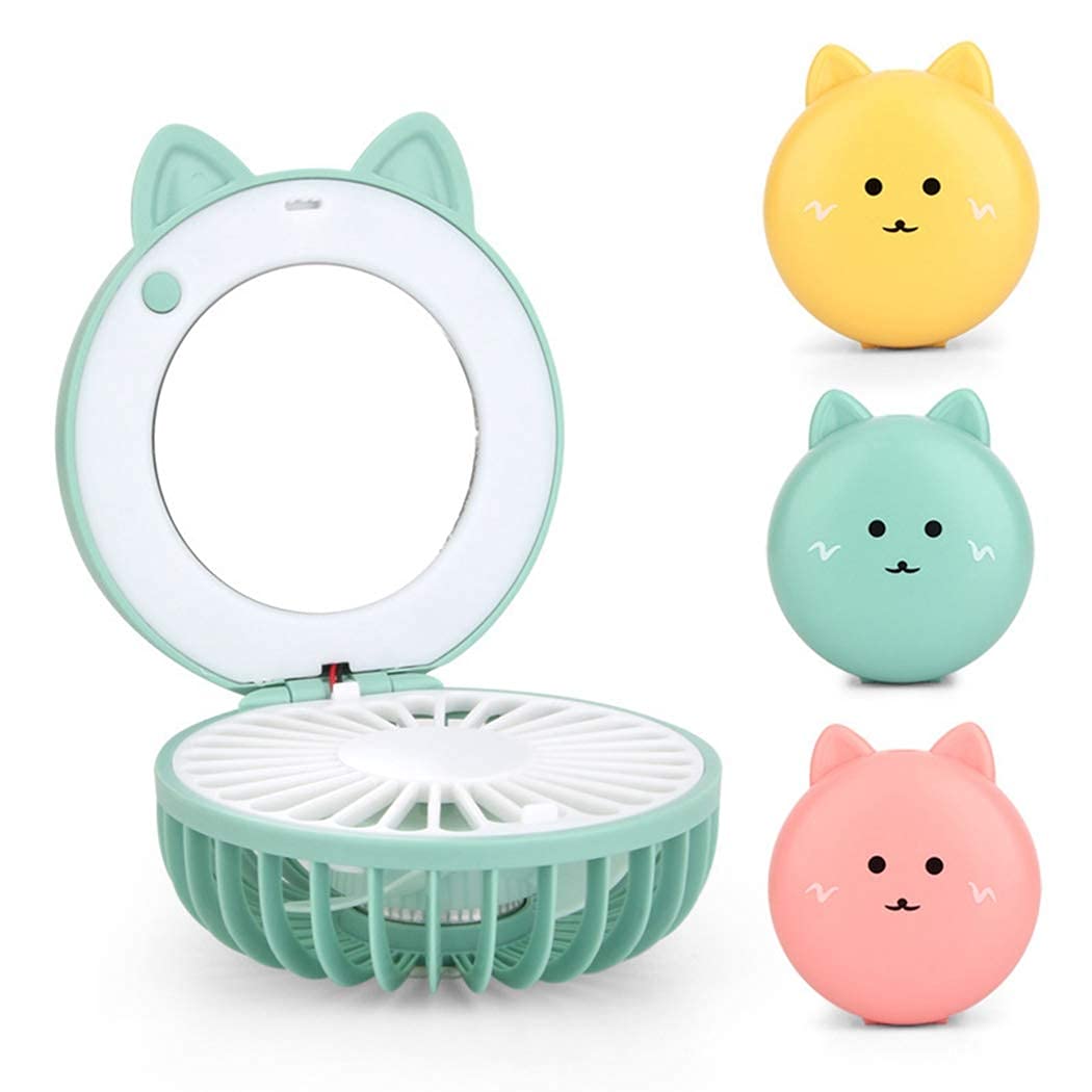 PASHANDOZ Mini Mirror Fan Cooling Fan with Beauty Mirror & LED Light Makeup Mirror Pocket Fan Mini Portable Hand Fan Desk Fan with Mirror Makeup Eyelash Fan For Home (B0C7CS25JR) Amazon Price History, Amazon Price Tracker