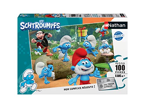Puzzles Nathan 4005556861491 100 Teile-Die große Familie der Schlümpfe Puzzle Kinder Cover