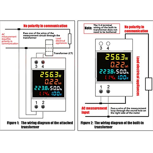 Image of D52-2066 Watt Hour Meter, Full Viewing Angle Colorful LCD Screen, Built in Transformer, Monitoring AC Voltage, Current, Power, for Chemical Industry, Power Plant, ABS Material