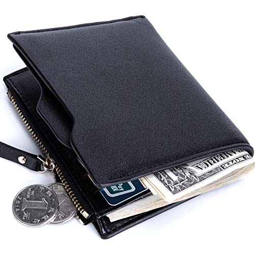 Portefeuille Homme Noir Élégant et Cartera Hombre Negra aux Finitions Uniques